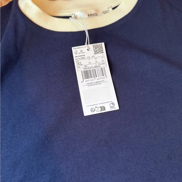 NWT Mango 2 Piece Set- Buttoned Knit Skirt and T-Shirt w Contrasting Buttons XL - Picture 5 of 12